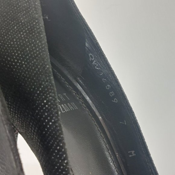 Stuart Weitzman Women's Black Pumps Almond Toe High Heels Size 7 M - Picture 4 of 16